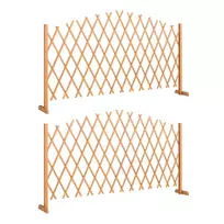 2 dalių apsauginių vartelių rinkinys, ištraukiama žirklinė tvorelė, laisvai pastatoma, su kojelėmis, 180 x 30 x 103 cm, ruda