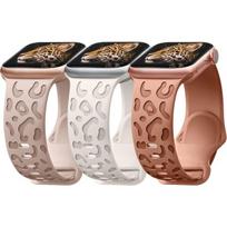 Silikoninis Su Leopardo Raštu Apyrankių Rinkinys Apple Watch 38-49 Mm 3 Vnt.