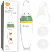 Minkštas silikoninis kūdikių maitinimo buteliukas su šaukšteliu LIVMAN SE04047-D švelnios konsistencijos, homogeniškam maistui, 120ml