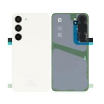 Galinis dangtelis su kameros stikliuku skirtas Samsung Galaxy S23 S911 - Baltas - OEM