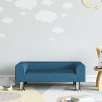 vidaXL Vaikiška sofa, mėlynos spalvos, 70x45x26,5cm, aksomas