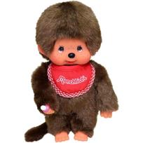 MONCHHICHI Klasikinė beždžionė su raudonu seilinuku, 20 cm