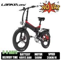 LANKELEISI G650 sulankstomas elektrinis dviratis 20 colių padanga 500W 48V12.8AH ličio baterija Elektrinis dviratis suaugusiems Miesto kelionėms E-bike 500W 48V12.8AH -RED