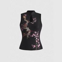 Vasarinis naujas kinų stiliaus margintas Qipao viršutinis drabužis be rankovių moterims S gray