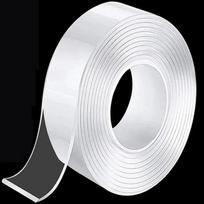 Transparent Double-sided Tape Nanometer Reusable Strong Adhesive for Home Kitchen Office Car 1m balta