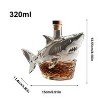 Unique Whiskey Shark Glass Decanter 320ml Funny Whiskey Shark Bottle Creative Men Gift Bar Party Decanter Home Decor For Whiskey