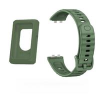 Silicone Watchband + Case with For Huawei Band 11 Pro For huawei band 11pro žalia