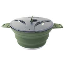 Foldable Portable Collapsible Cooker Pot with Handle Camping Teapot for Outdoor Fishing for Hiking Backpacking for Picnic Travel armijos žalia spalva