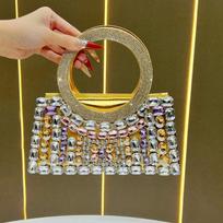 Fashionable Dinner Bag for Ladies, Full-diamond Crossbody Bag for Women, Light Luxury and Elegant Chain Bag auksas