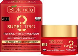 Dieninis ir naktinis veido kremas Bielenda Super Trio 40+ Retinolis + vitaminas C + kolagenas