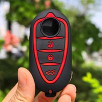 Silikoninis automobilio nuotolinio valdymo pultelio dėklas Laikiklis Fob skirtas Alfa Romeo Giulietta Myth Junior 4C Romeo Mito Myth 159 GTO GTA Priedai Korpusas juoda