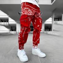 Hip Hop spausdinimo kelnės Vyriškos kelnės Mados Streetwear sportiniai kelnės vyrams Bėgiotojai High Street Laisvos krovininės kelnės Vyrai S raudona