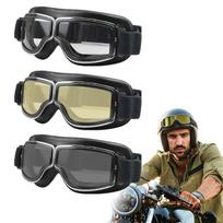 1pcs Vintage Windproof Motorcycle Goggles Retro Motocross Cycling Outdoor Dirt Bike Eye Protection Sunglasses mėlyna