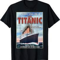 A 1912 Vintage Titanic Voyage Ship Cruise Vessel T-shirt T-Shirt S juoda