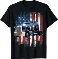 Trucker American Flag Truck Driver Truck Driver Gift Unisex T-Shirt XL