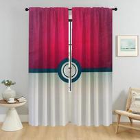Set Of 2 Elegant Partition Pokemones Room Curtains Camera Shades Curtain Home Interior Tulle Bedroom Light Blocking For Made Polyester W100*H130(CM)-Grommet top&2PCS