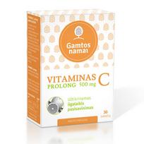 Vitaminas C prolong 500mg GAMTOS NAMAI, 30 tablečių (-50% perkant 2 vnt.)