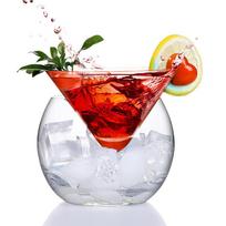 Karštas Unikalus Kokteilių Stiklų Rinkinys Restoranas Viešbutis Molekulinis Gurmaniškas Indas Stiklo Dirbiniai Padalintas Kūgis Apvalus Rutulys Martini Kokteilių Taurė Cocktail Glass Set 150ml And 450ml