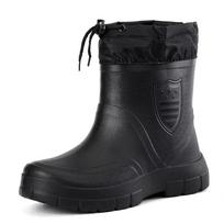 Vyriški lietaus batai Žieminiai šilti guminiai lietaus batai Lauko vandeniui atsparūs darbo batai vyrams Neslystantys žvejybos batai Botas Lluvia Hombre 39 juoda