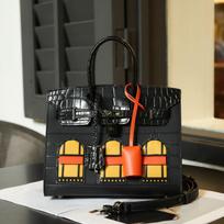 Small House Leather Women's Handbag Bag Semi-handmade Color Contrasting Casual Length 25cm width 13cm height 20CM juoda