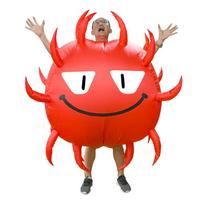 Fun bacteria-shaped inflatable costumes for adults 150-190cm raudona