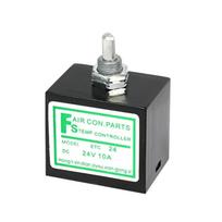 DC 12V/24V 10A termostatas garintuvui, reguliuojamas elektroninis temperatūros valdymas, temperatūros rotacinis jungiklis su jutikliu black