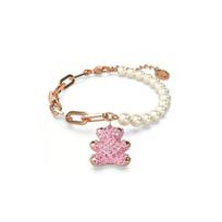 Swarovski meškiuko perlų apyrankė moterims Rožinė 5669169 Shopping Bag