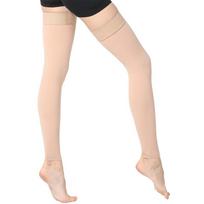 1 Pair 23-32Mmhg Footless Thigh High Compression Stockings For Varicose Vein Swelling Leg S-Xxl S smėlis