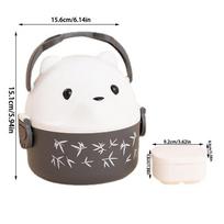 1Pcs Children Thermal Bento Box Eyeglass Bear Food Storage Container Durable Lunch Box 1 Layer Coffee