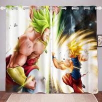 Dragon Ball Animacinis Užuolaidos Spausdinimas Berniukų Dovanos Miegamojo Poliesterio Tamsinimas Svetainės Langų Pertvara Namų Dekoras Tamsinantis Idealiai Tinka Puikiam W100*H130(CM)-Grommet top&2PCS