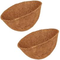 Karštas 25/30/35cm pakabinamas kokoso gėlių vazonas krepšelis su įdėklu sodui kokosas 2PCS  10 inches