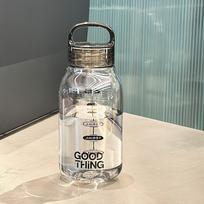 Japanese-Style Minimalist Transparent Polycarbonate Water Bottle Leak-Proof High-Temperature Resistant Portable Tumbler 620ml gray