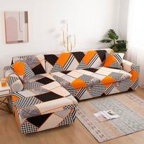 Floral Couch Cover L Shape Living Sofa Covers Living Room Sofa Protector Anti -Dust Elastic Stretch Protective Covers Corner Sofa Furniture Cover 1-Seat 90-140cm 1PC