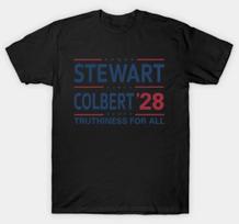 Jon Stewart & Stephen Colbert 2028 Truthiness For All T-Shirt 2XL