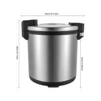 23L tvirtas ryžių šildytuvas, maisto šildytuvas 110W 110V elektrinis ryžių šildytuvas, su ryžių samteliu, vakarėliams, šventiniams banketams, maitinimo paslaugoms sidabras
