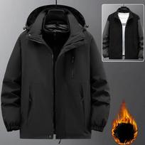 Dvidalis plius aksominis storinantis vandeniui atsparus tranšėjos paltas vyrams žiemos storas vėjo nepraleidžiantis švarkas plius dydis 12XL madingas kasdienis kargo švarkas 10XL juoda