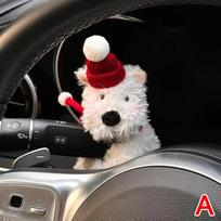 Mielas šuniukas automobilio priekinio stiklo valytuvų posūkių signalų jungiklis salono pliušinė dekoracija automobilio dekoravimo lėlės priedai Y2B3
