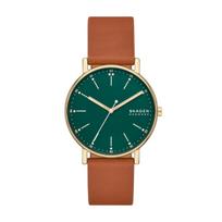 Skagen SIGNATUR Nerūdijančio plieno SKW6927 Vyriškas trijų rodyklių aukso spalvos laikrodis, ruda