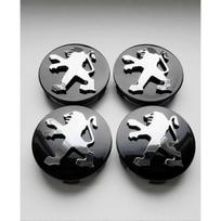 Peugeot Juodi Ratų Lydinio Centriniai Gaubteliai Rinkinys iš 4 60mm 106 107 206 207 306 307 Stebulė