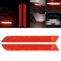 2x Raudonos Automobilio Galinio Buferio Atšvaitinės Juostelės Lipdukai PET Lipdukai Didelio Matomumo Išorės Aksesuarai Parkavimo Vietoms/ Pavojingoms Vietoms raudona