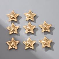 10Pcs 20Mm Surface Convex Pentagram Metal Shank Buttons For Shirt Suit Sweater Hats Decor Sewing Button Diy Apparel Accessories 20mm auksinė