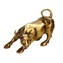 Laimės Sienos Gatvės Jaučio Statulėlė Feng Shui Akcijų Rinkos Talismanas Skulptūra Svetainė auksas