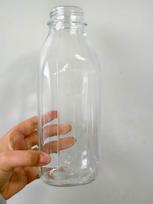 1000 ml graduotas stiklinis butelis pienui, kavai, kokteiliui, sultims, šalto virinimo kavai - Maistinis, su sandariu dangteliu