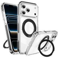 360 °   Rotatable Stand Magnetic Phone Case for iPhone 12-17 Series, MagSafe Compatible Clear Shockproof Cover with Ring Holder 17 Pro Max juoda