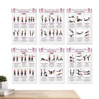Workout Posters For Home Gym 6 Pieces Full Body Home Gym Fitness Guide Yoga Muscle Engagement Action Chart For Dorm Office
