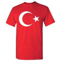 Turkija Europos Vėliava Pagrindiniai Medvilniniai Marškinėliai - Raudoni M