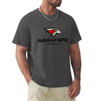marškinėliai vyriški medvilniniai Avangard Omsk Hockey T-Shirt juodi vyriški trumpomis rankovėmis vasariniai marškinėliai vyrui XXXXL tamsiai pilka spalva