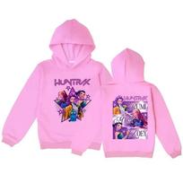 KPop Demon Hunters Soda Pop Fashion Casual Hoodies Autumn Winter Warm Sports Long Sleeved Children's Boy Hooded Sweatshirts 100 pink