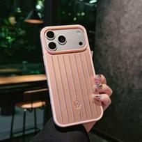 Prabangus verslo lagaminas Aliuminio lydinio telefono dėklas, skirtas iPhone 17 Pro Max 16 15 14, 3D gofruotos juostelės galinis dangtelis su dovanų dėžute For iPhone 17