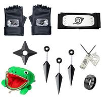 10 VNT Naruto Cosplay, Galvos juosta Kunai Varlės Piniginė Karoliai Žiedas Pirštinės Gimtadieniui Cosplay Anime Dovanai
